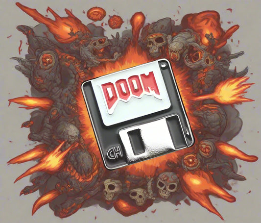 Doom Floppy Pin Badge