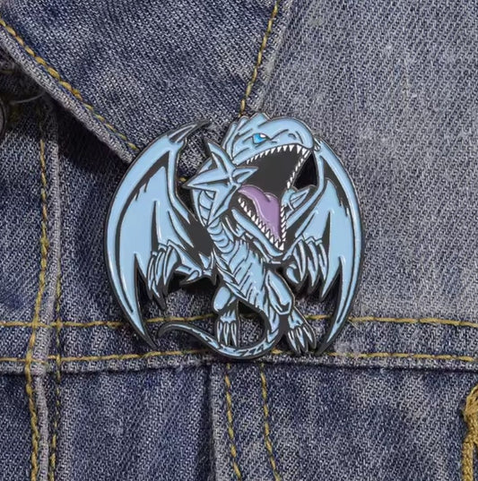 Blue Eyes White Dragon pin badge